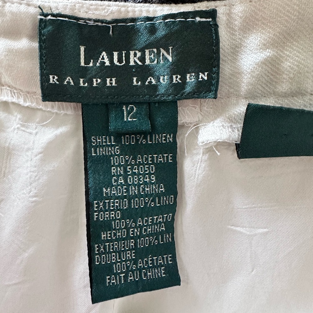 Ralph Lauren Elegant Cream Linen Shorts